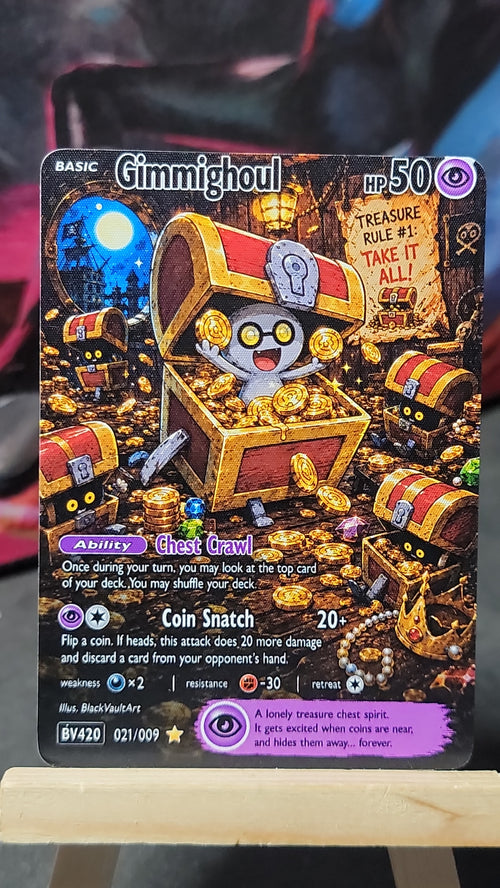 Gimmighoul custom fan-art collectible card front