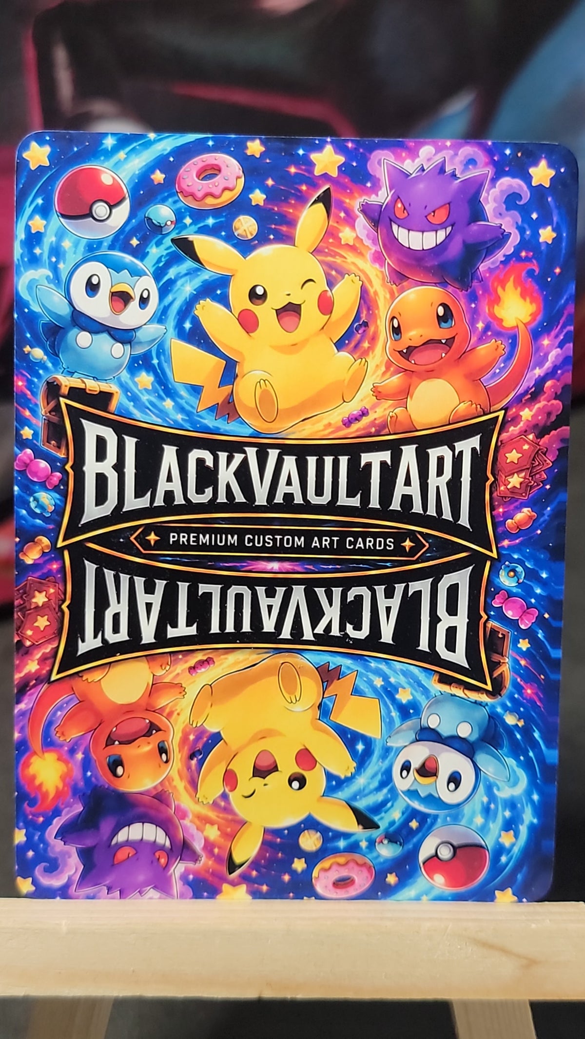 Lua Sunset Bartender original-character holo fan-art collectible card back
