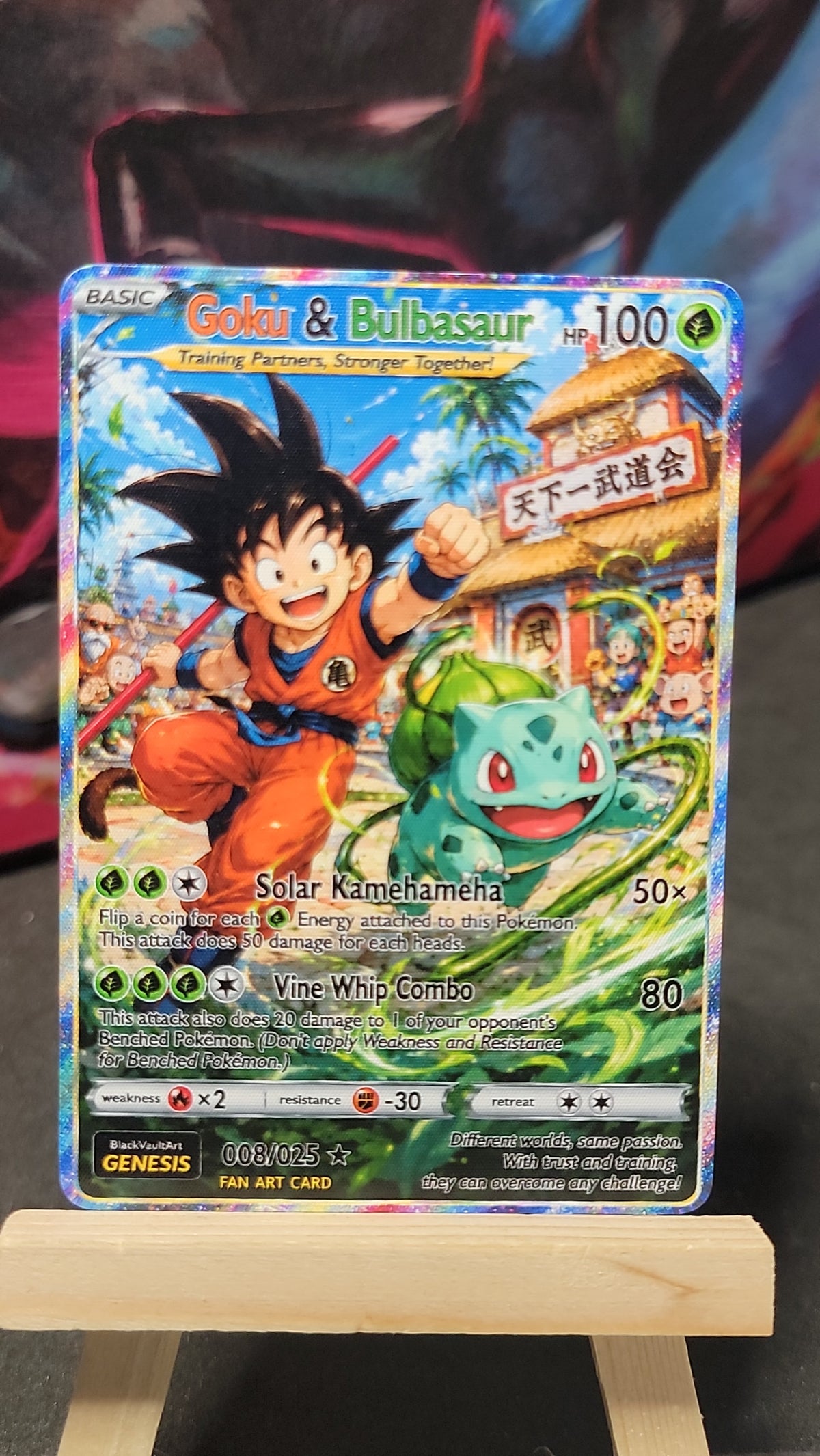 Goku and Bulbasaur Dragon Ball Pokémon crossover fan art card front