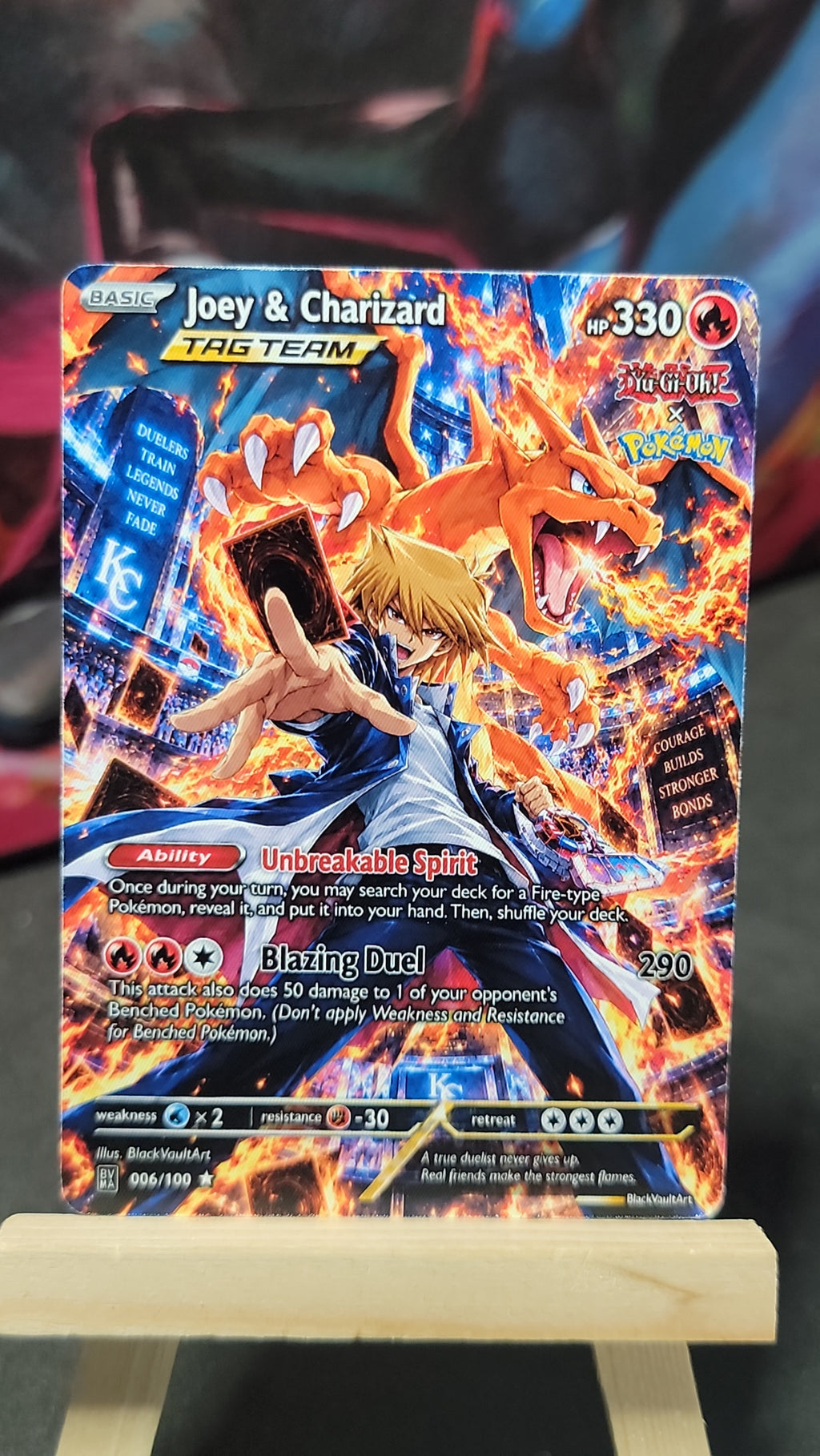 Joey and Charizard Yu-Gi-Oh Pokémon crossover fan art card front