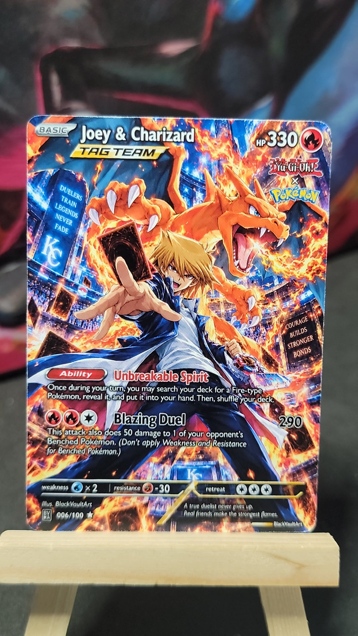 Joey and Charizard Yu-Gi-Oh Pokémon crossover fan art card front