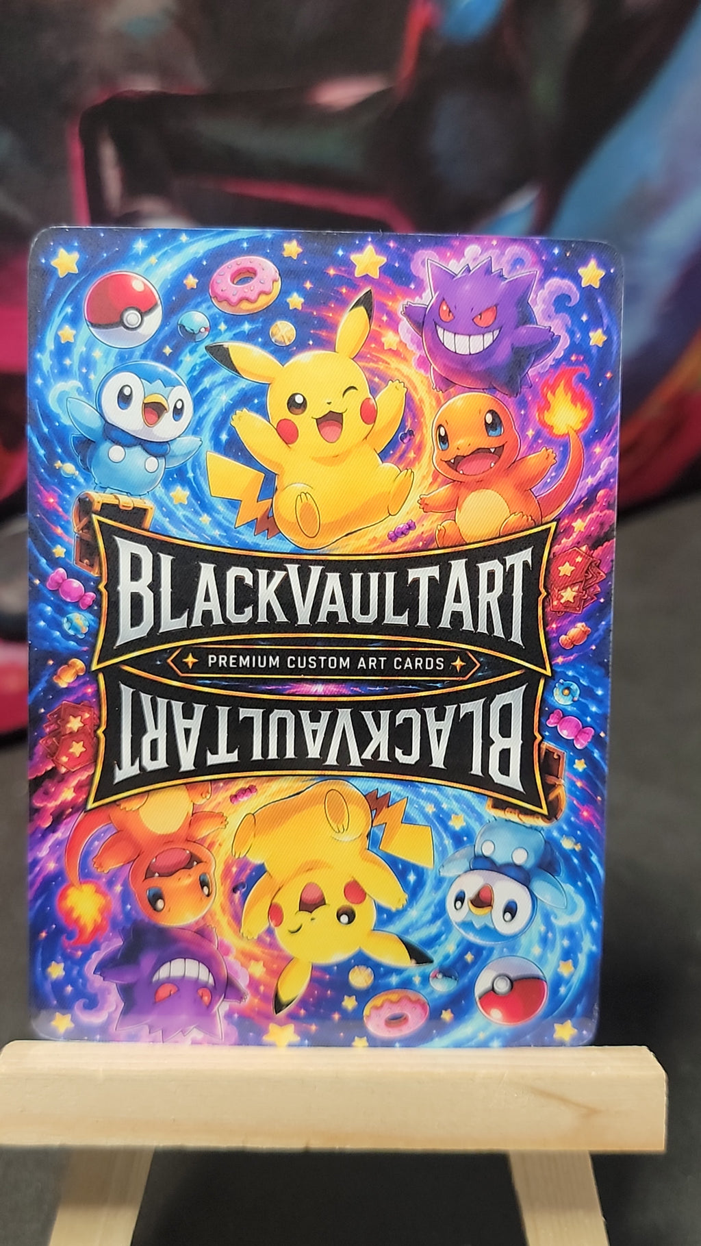 Snorlax Pikachu Eevee Lucario Pokémon ramen shop parody fan art card back