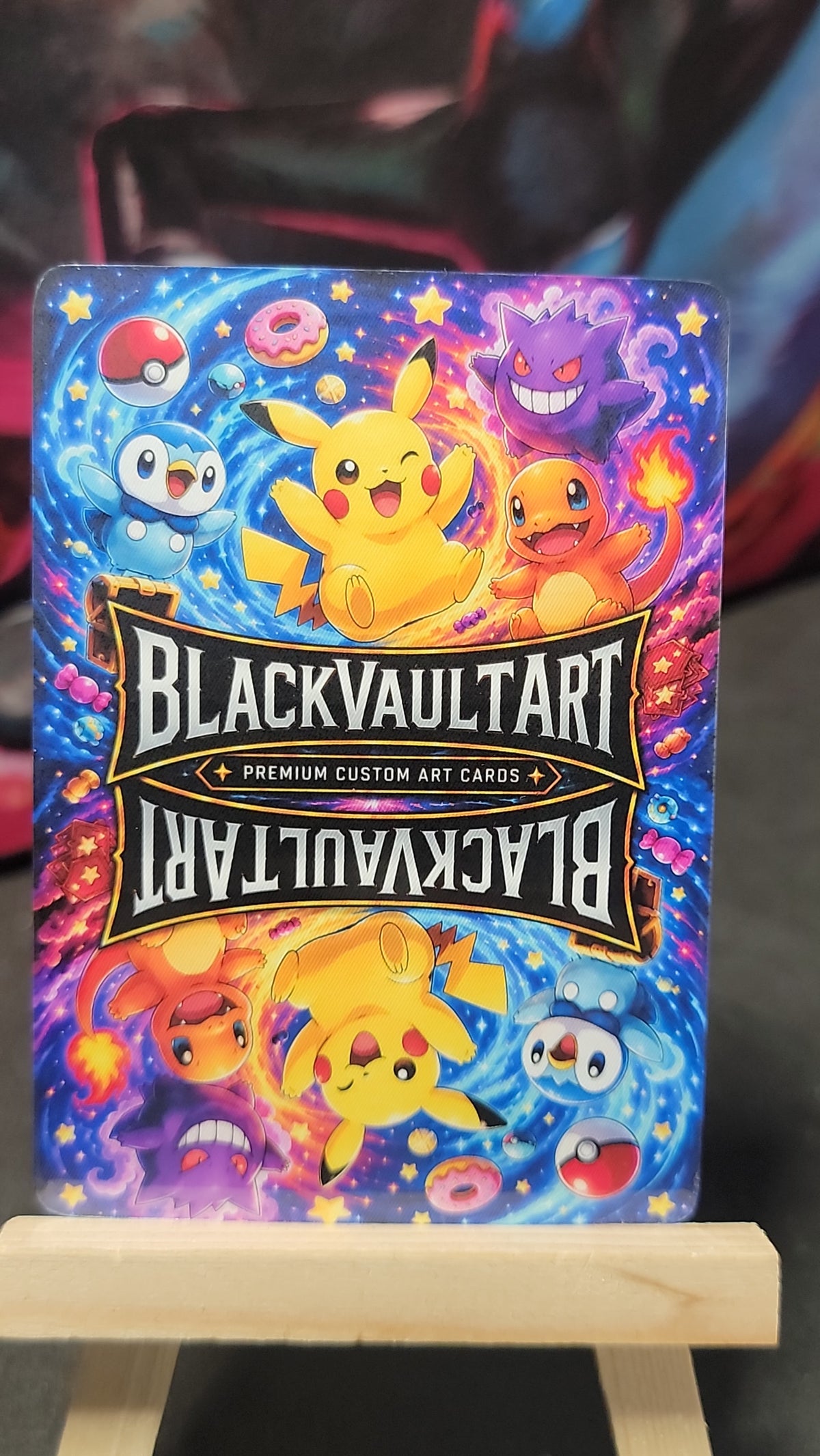 Snorlax Pikachu Eevee Lucario Pokémon ramen shop parody fan art card back